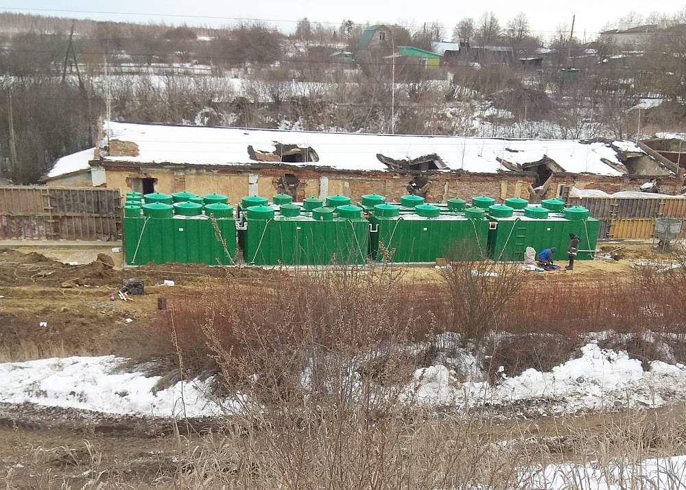 Хозяйственно-бытовой сток - 100х2м3 в сутки, коммунальные очистные сооружения поселка, п. Павелец, Рязанская обл.